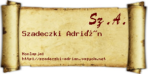 Szadeczki Adrián névjegykártya